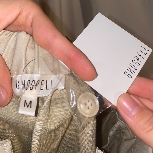 Beige Trousers Outlet Faux Leather pants - Picture 10 of 16